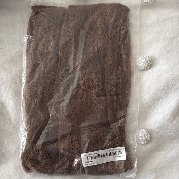 Lace Long Sleeve Sheer Top Perfect for Layering Women's XXL in Brown - Picture 4 of 5